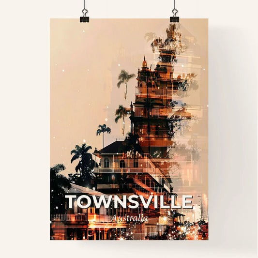 Townsville Australia Double Exposure Skyline Poster