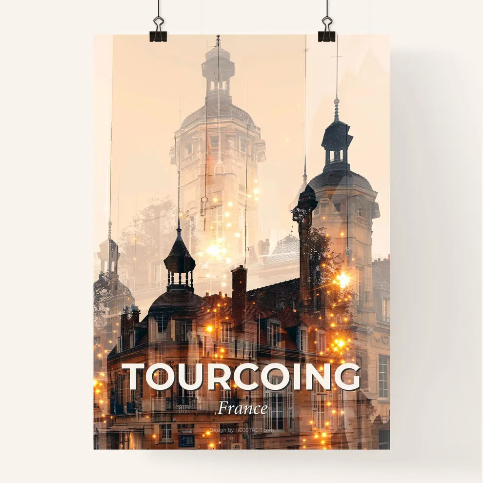Tourcoing City Skyline Composite Poster Art Poster