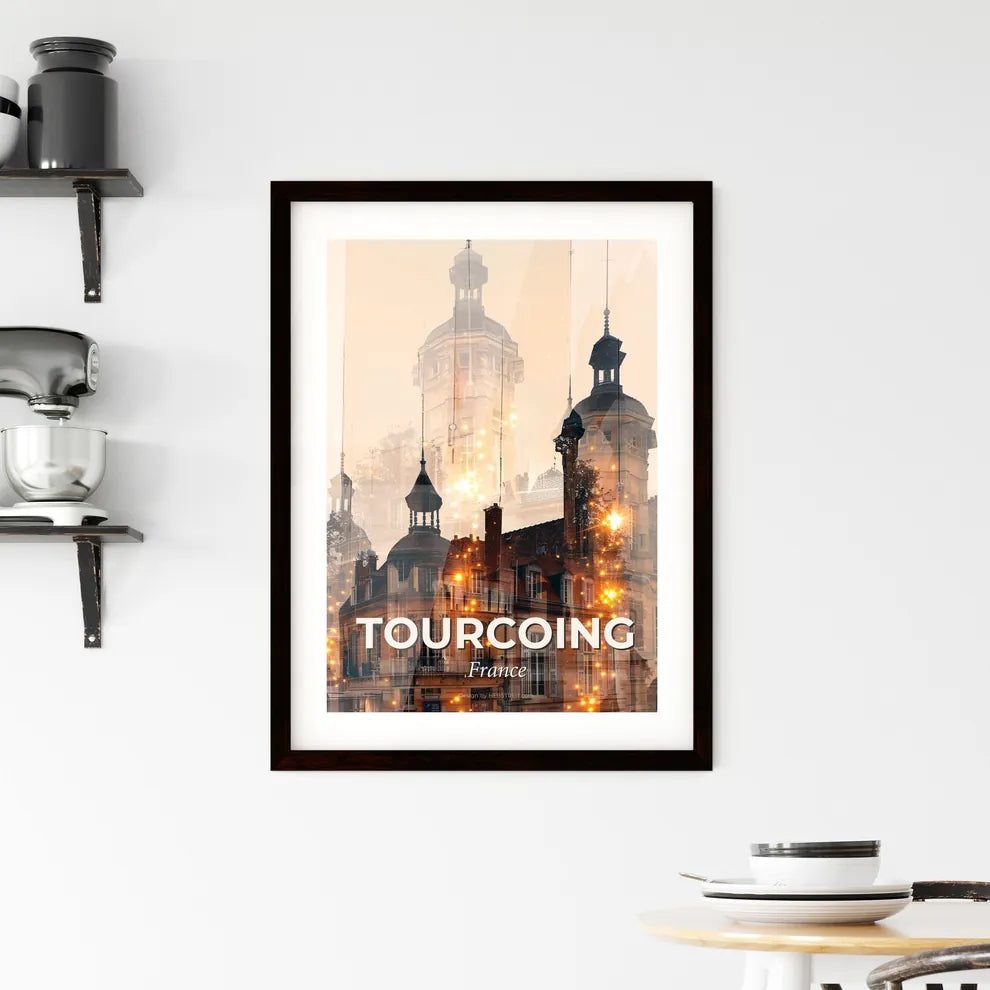 Tourcoing City Skyline Composite Poster Art Framed Print