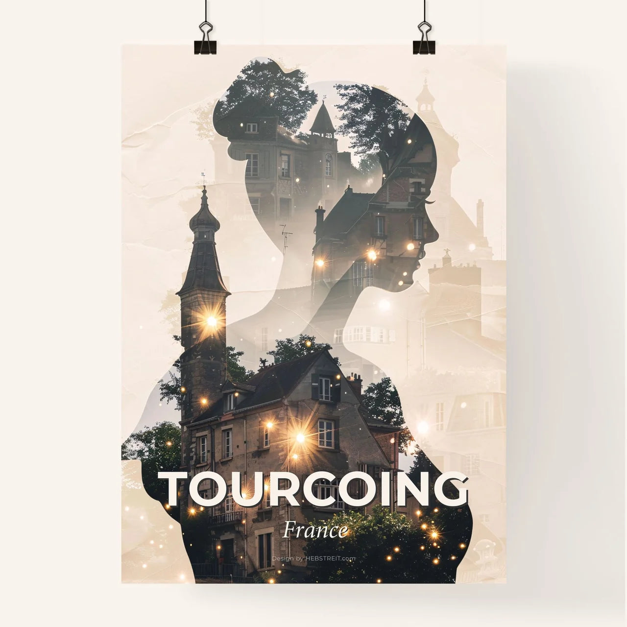 Tourcoing Skyline Blisters Art Poster Poster