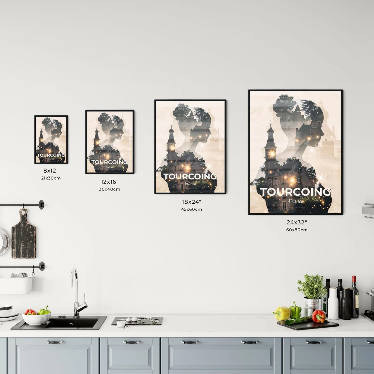 Tourcoing Skyline Blisters Art Poster Office Art
