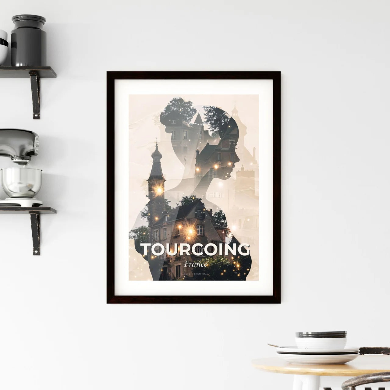 Tourcoing Skyline Blisters Art Poster Framed Print