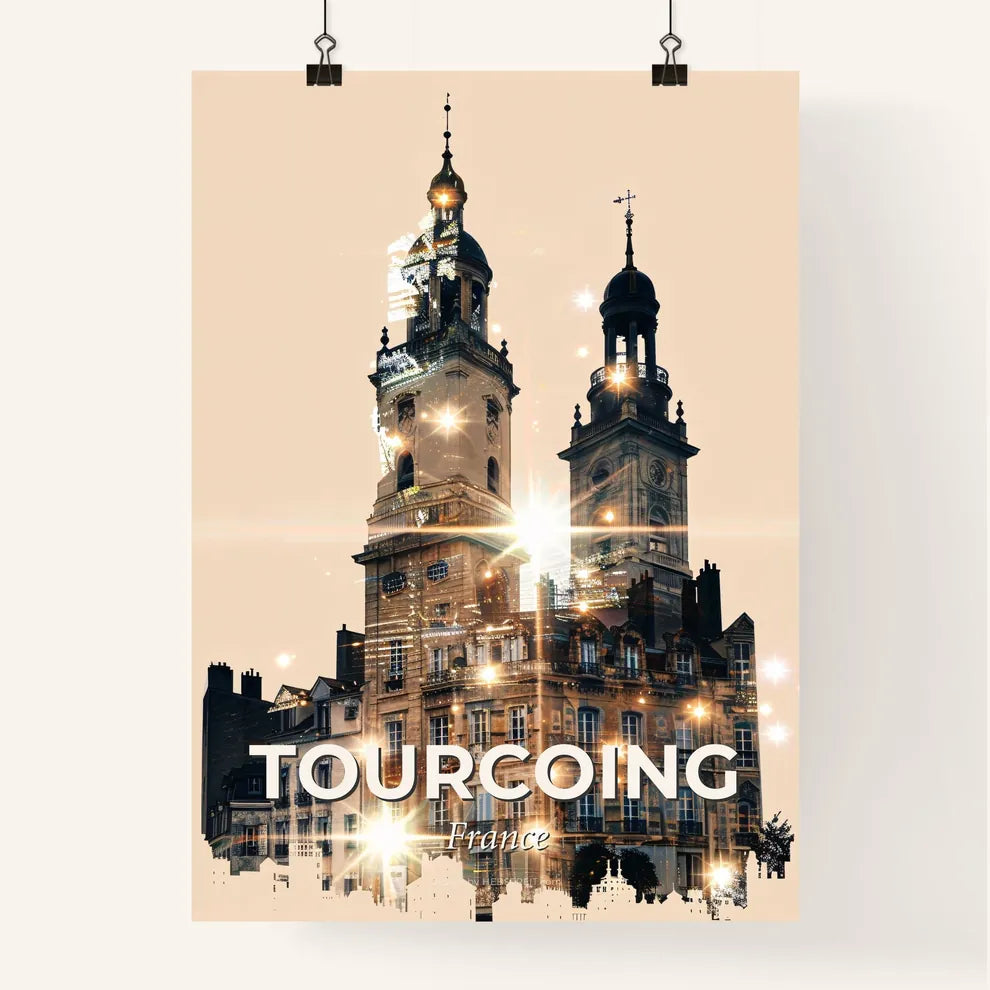 Tourcoing Skyline Double Exposure Composite Art Poster