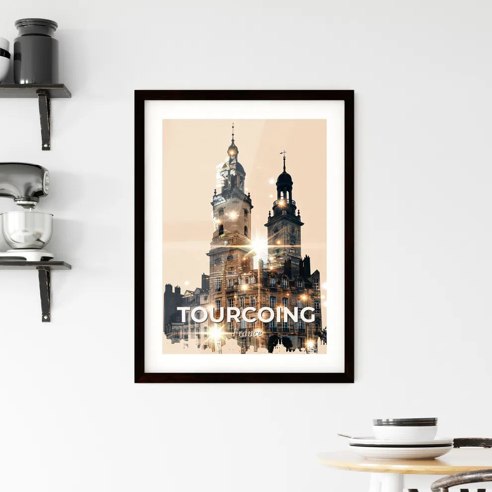 Tourcoing Skyline Double Exposure Composite Art Framed Print