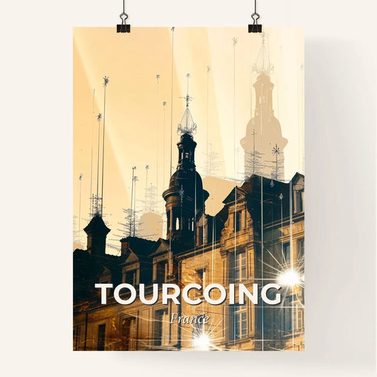 Tourcoing: Double Exposure Skyline Composite Art Poster