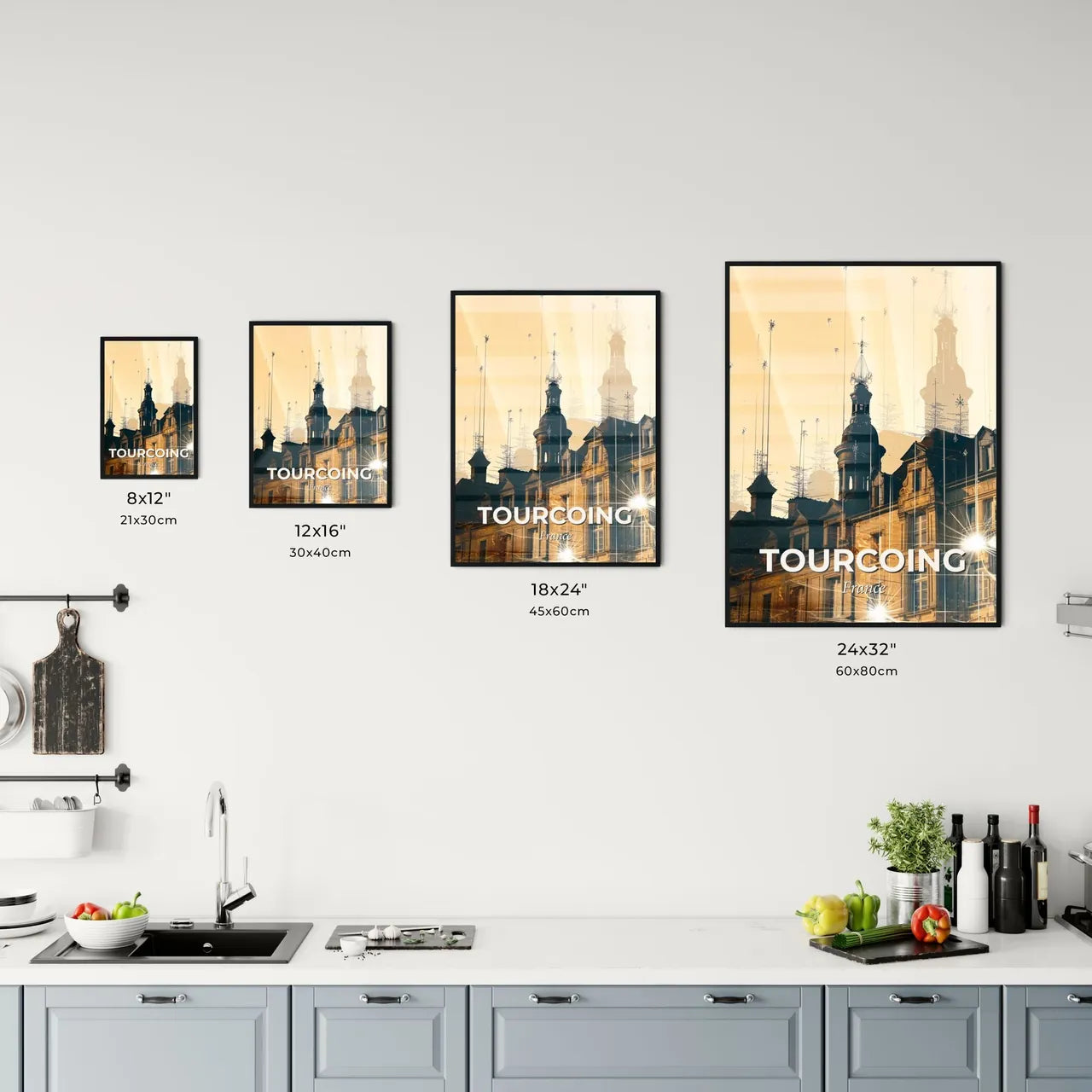 Tourcoing: Double Exposure Skyline Composite Art Office Art