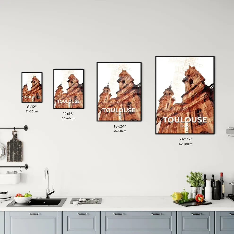 Toulouse Skyline Silhouette Double Exposure Art Poster Office Art
