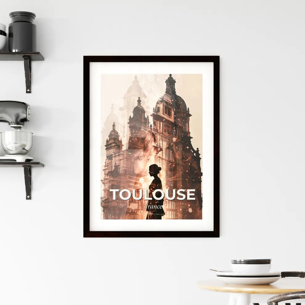 Toulouse Art Deco Skyline Poster Framed Print