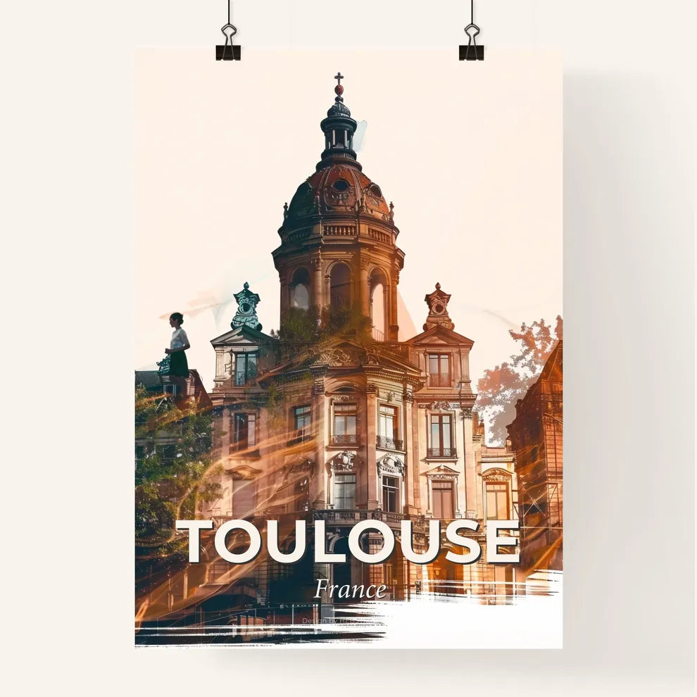 Toulouse Cityscape Art: French Skyline Silhouette Poster