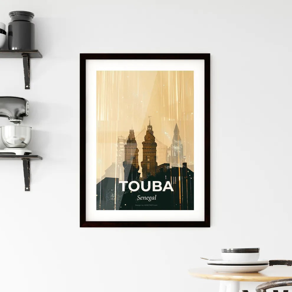 Enchanted Touba Double Exposure Skyline Poster Framed Print