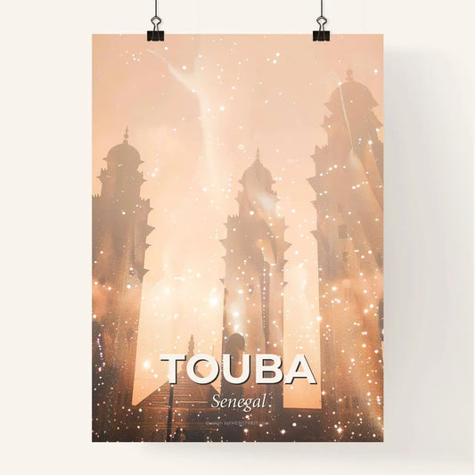 Touba City Skyline Double Exposure Poster Art Poster