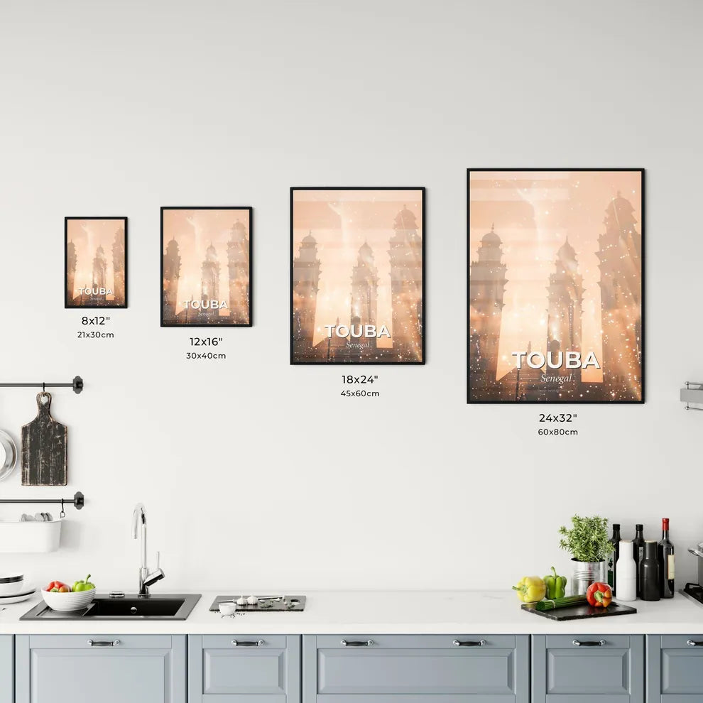 Touba City Skyline Double Exposure Poster Art Office Art