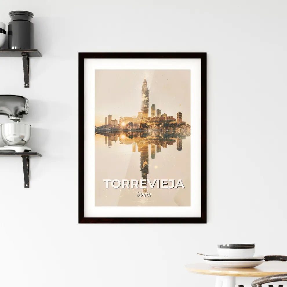 Torrevieja Skyline Wonders in Double Exposure Magic Framed Print