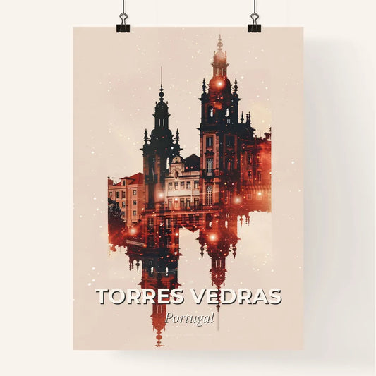 Torres Vedras, City Skyline Overlay Art Poster