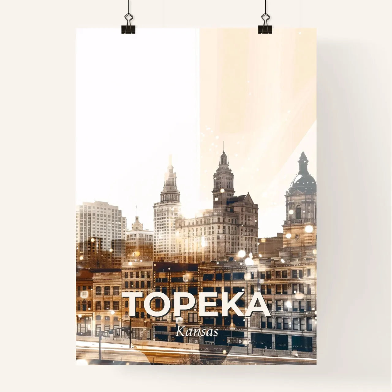 Topeka, Kansas: A City in Double Exposure Poster