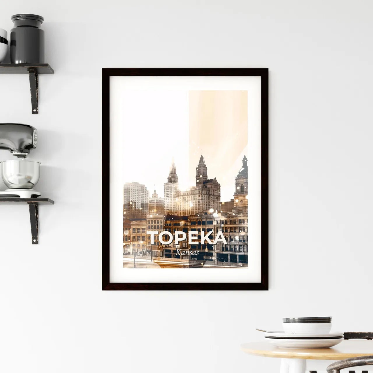 Topeka, Kansas: A City in Double Exposure Framed Print