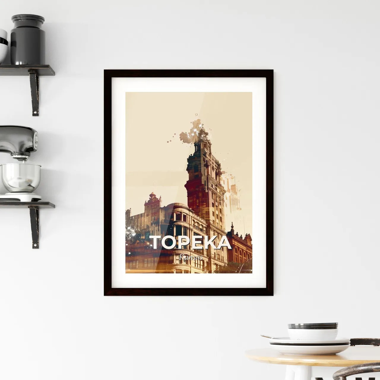 Topeka City Lights: Local Icons and Architecture Framed Print