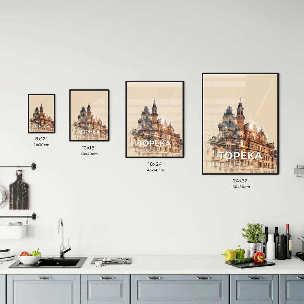 Topeka Skyline Dreamy Lights City Poster Office Art