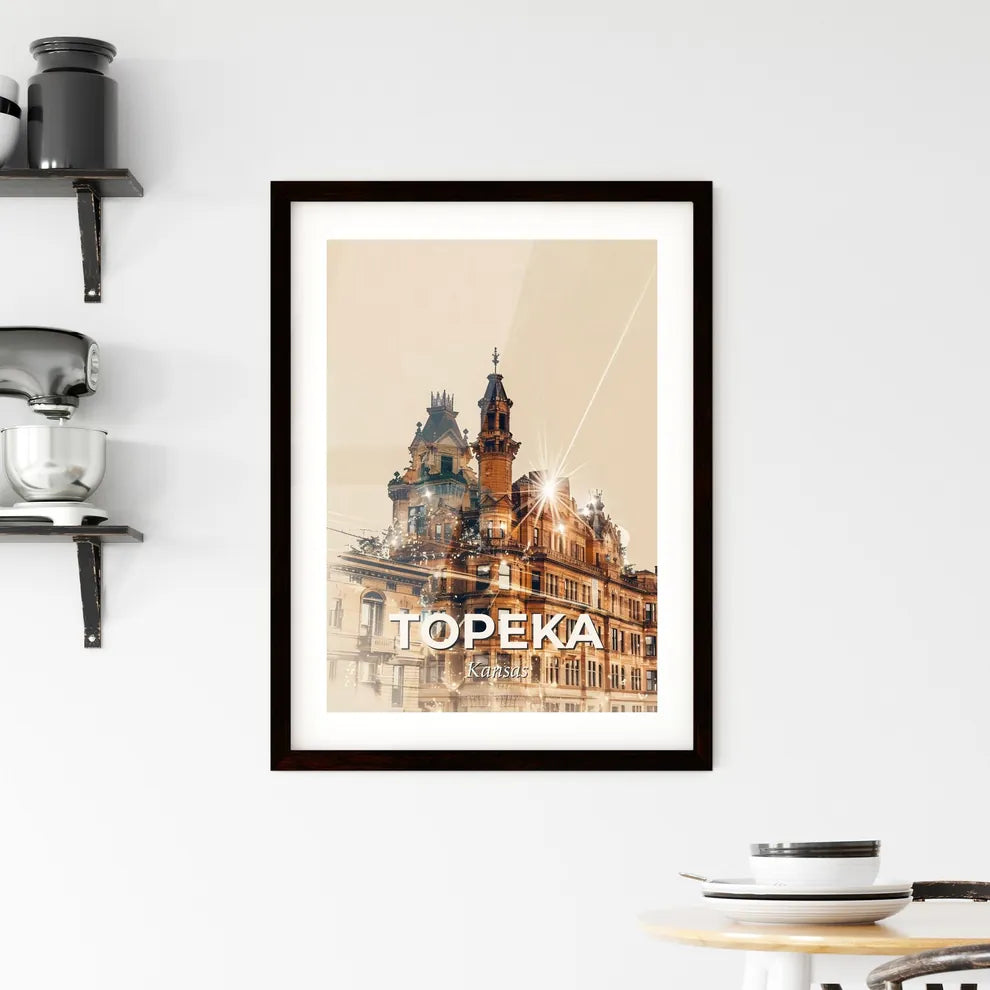 Topeka Skyline Dreamy Lights City Poster Framed Print