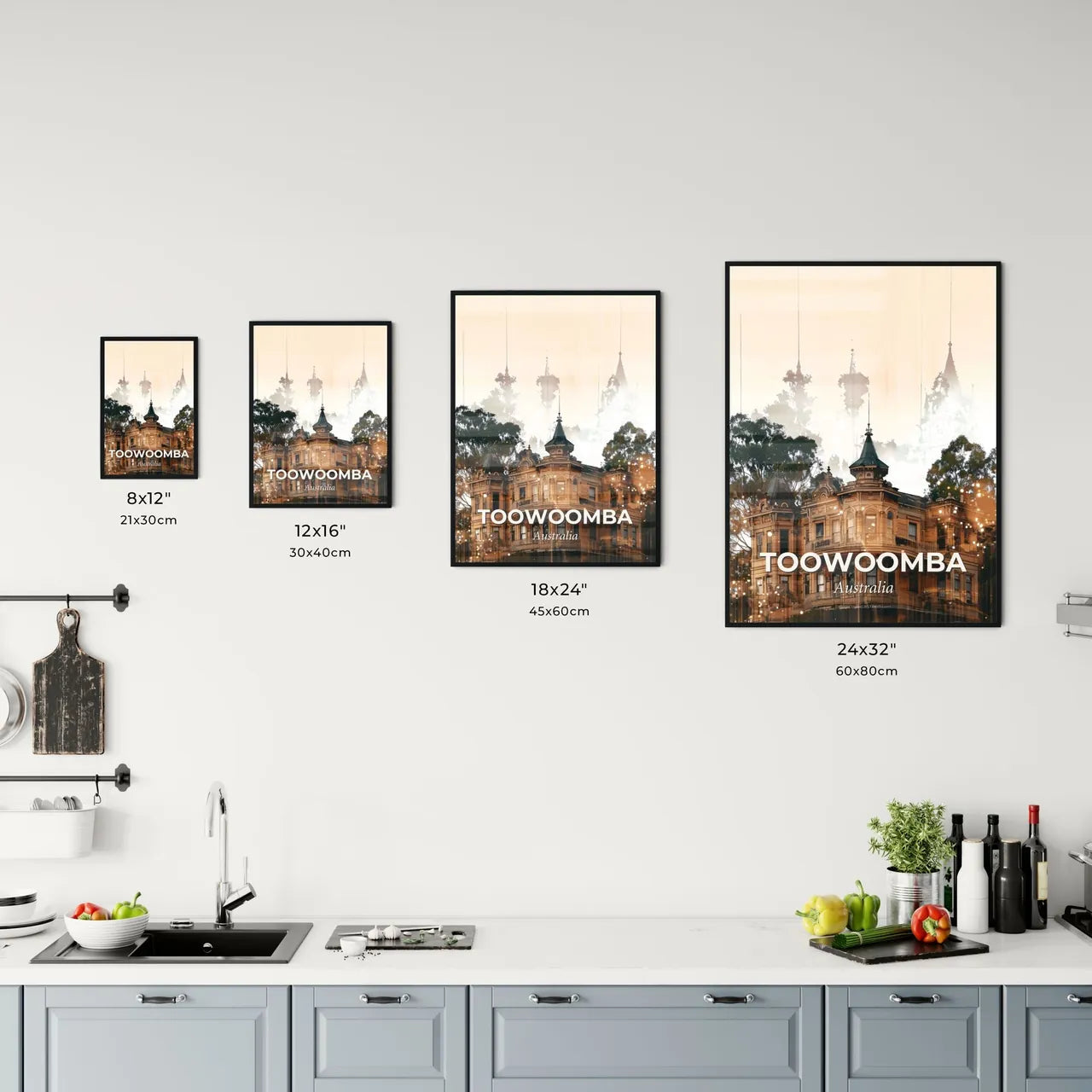 Toowoomba Skyline Double Exposure Poster Art Office Art