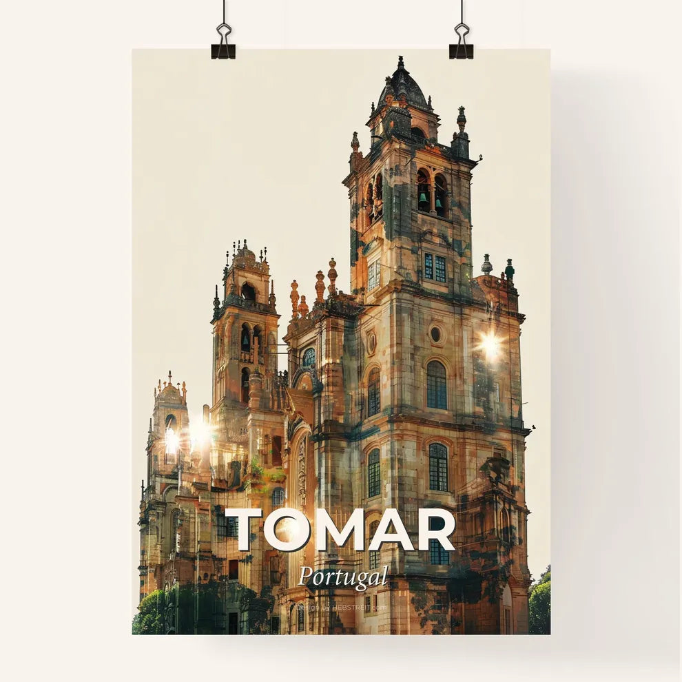 Tomar Skyline Art: Double Exposure City Icons Poster