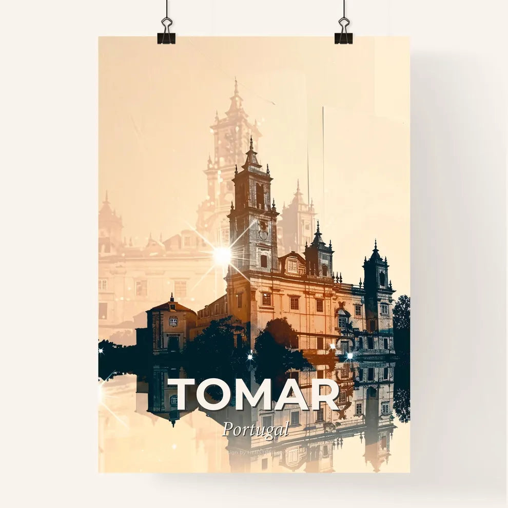 Tomar Skyline Art: Double Exposure Cityscape Poster