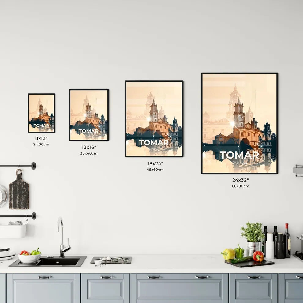 Tomar Skyline Art: Double Exposure Cityscape Office Art
