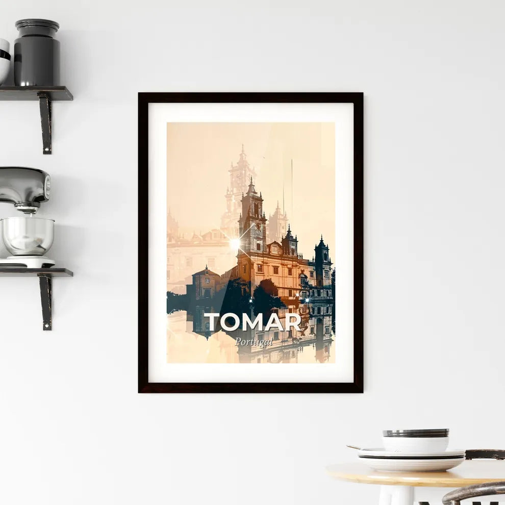 Tomar Skyline Art: Double Exposure Cityscape Framed Print