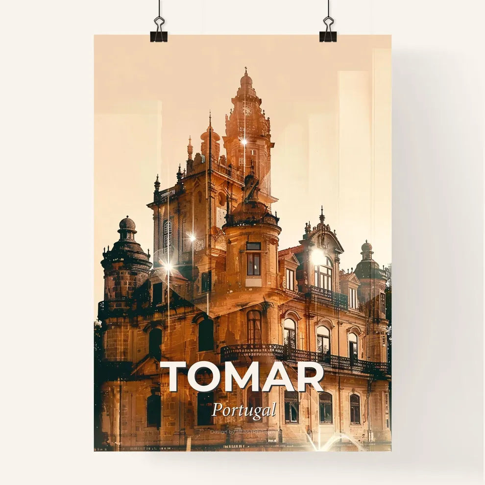 Tomar, Portugal: Art Deco Skyline Glamour Poster