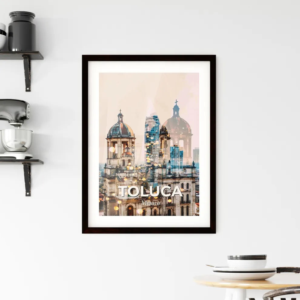 Toluca Skyline Composite Art Poster Mexico Framed Print