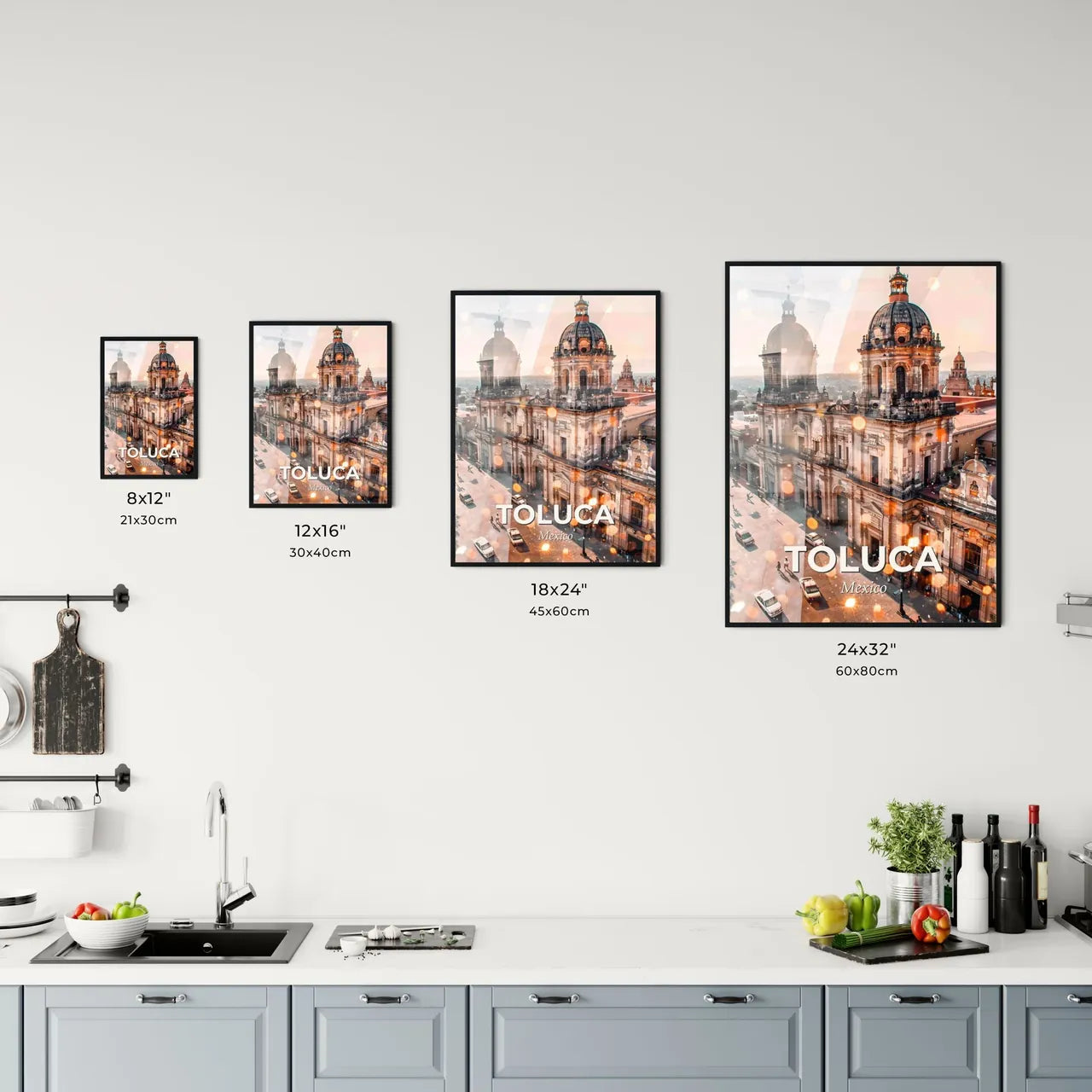 Toluca Skyline Art: Unique Iconography Poster Office Art