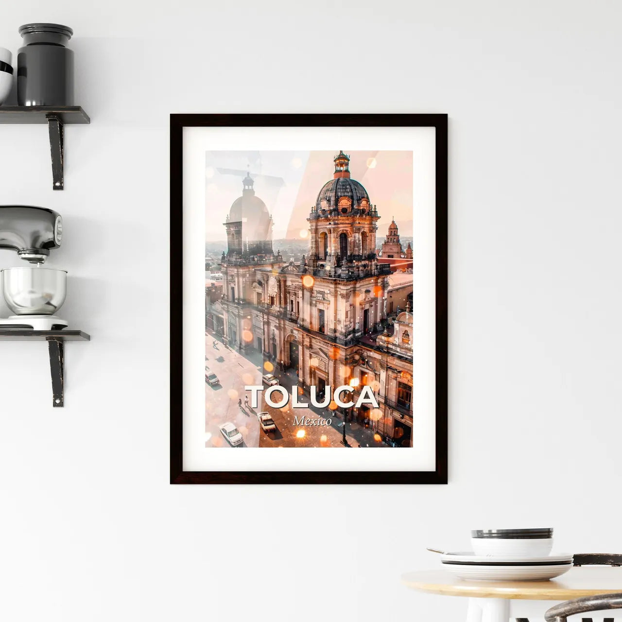 Toluca Skyline Art: Unique Iconography Poster Framed Print