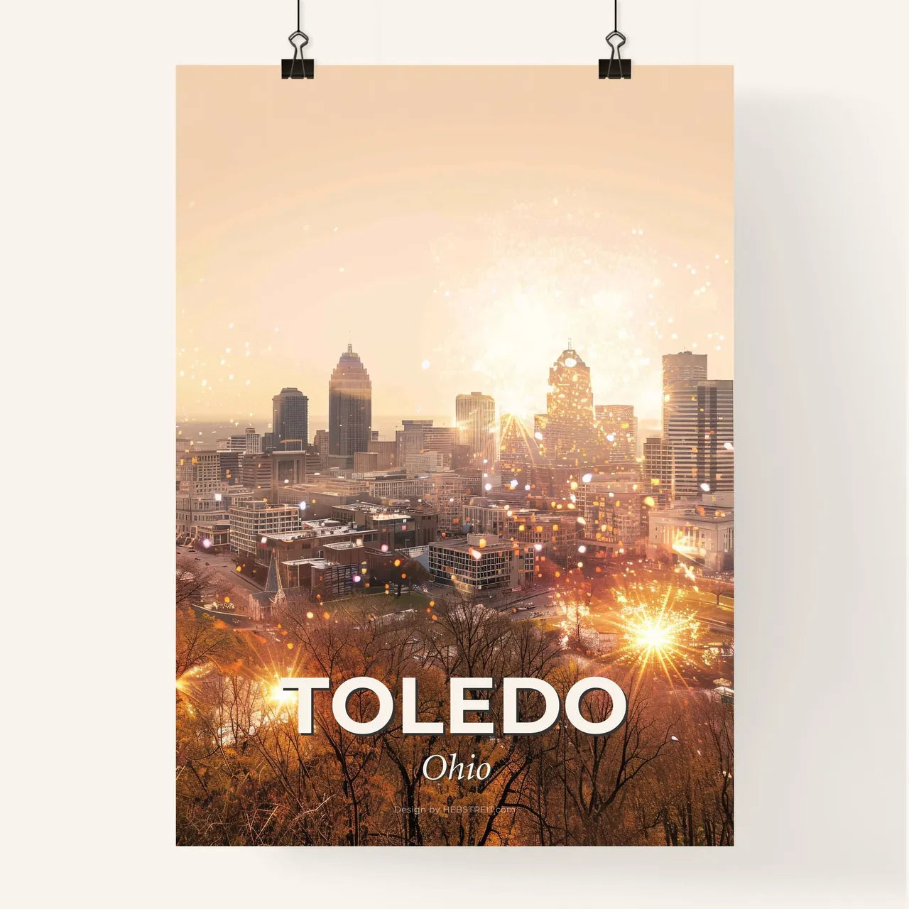 Toledo City Skyline Composite Art Poster Poster