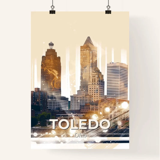 Toledo Cityscape Composite Art Skyline Poster Poster