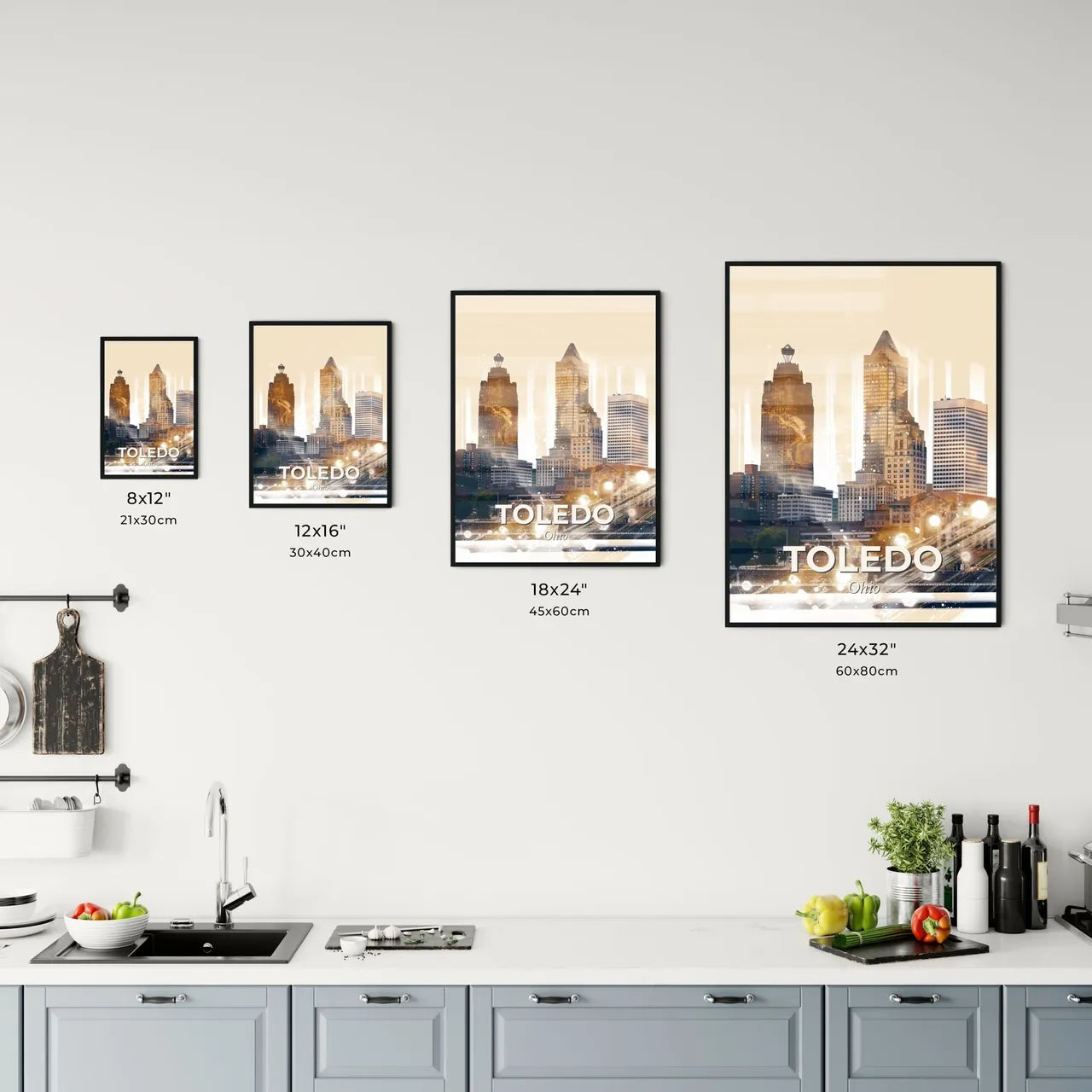Toledo Cityscape Composite Art Skyline Poster Office Art