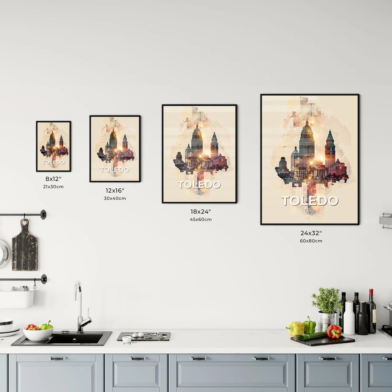 Toledo City Skyline Delightful Poster Art Office Art