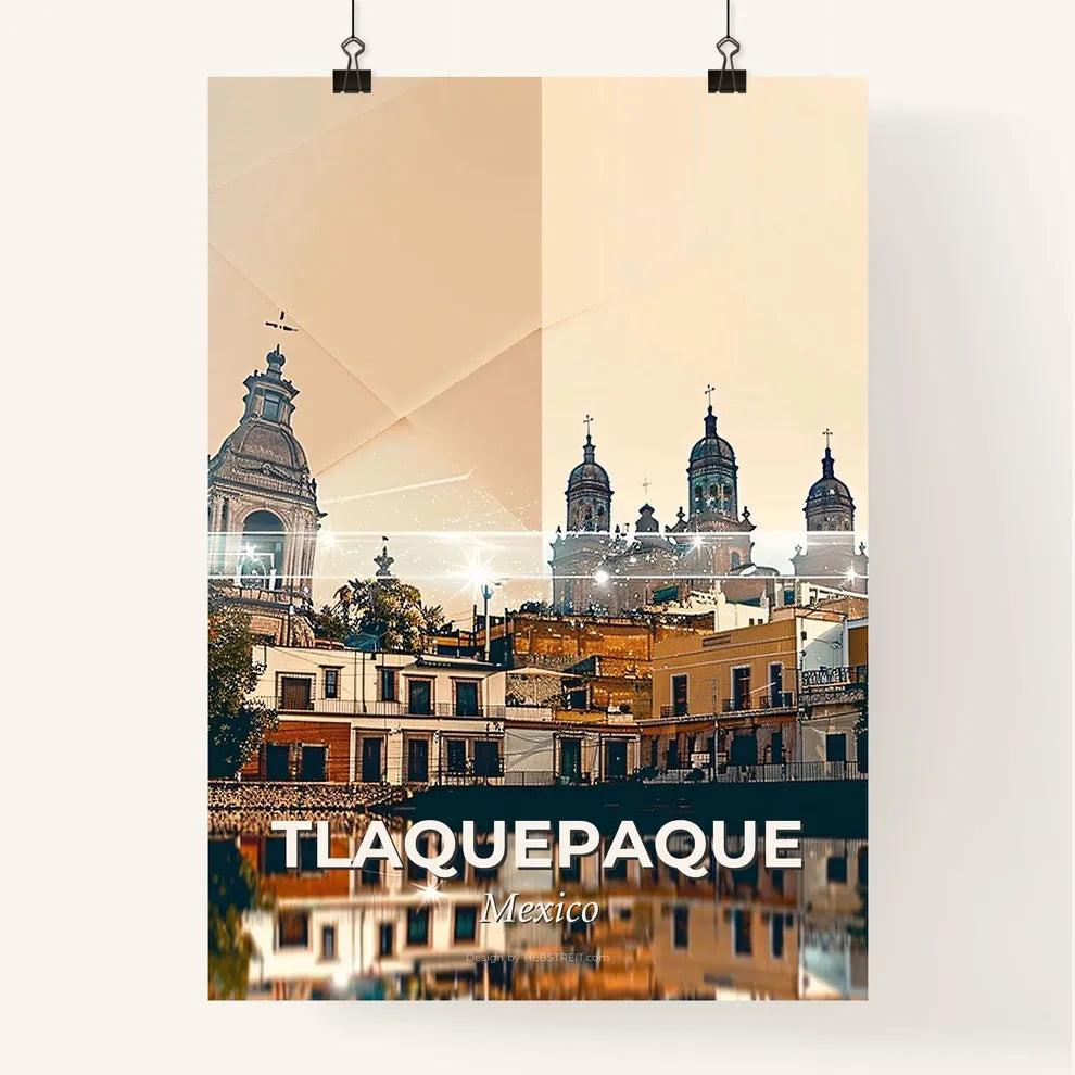 Tlaquepaque Skyline Art: Vibrant City Icons Poster
