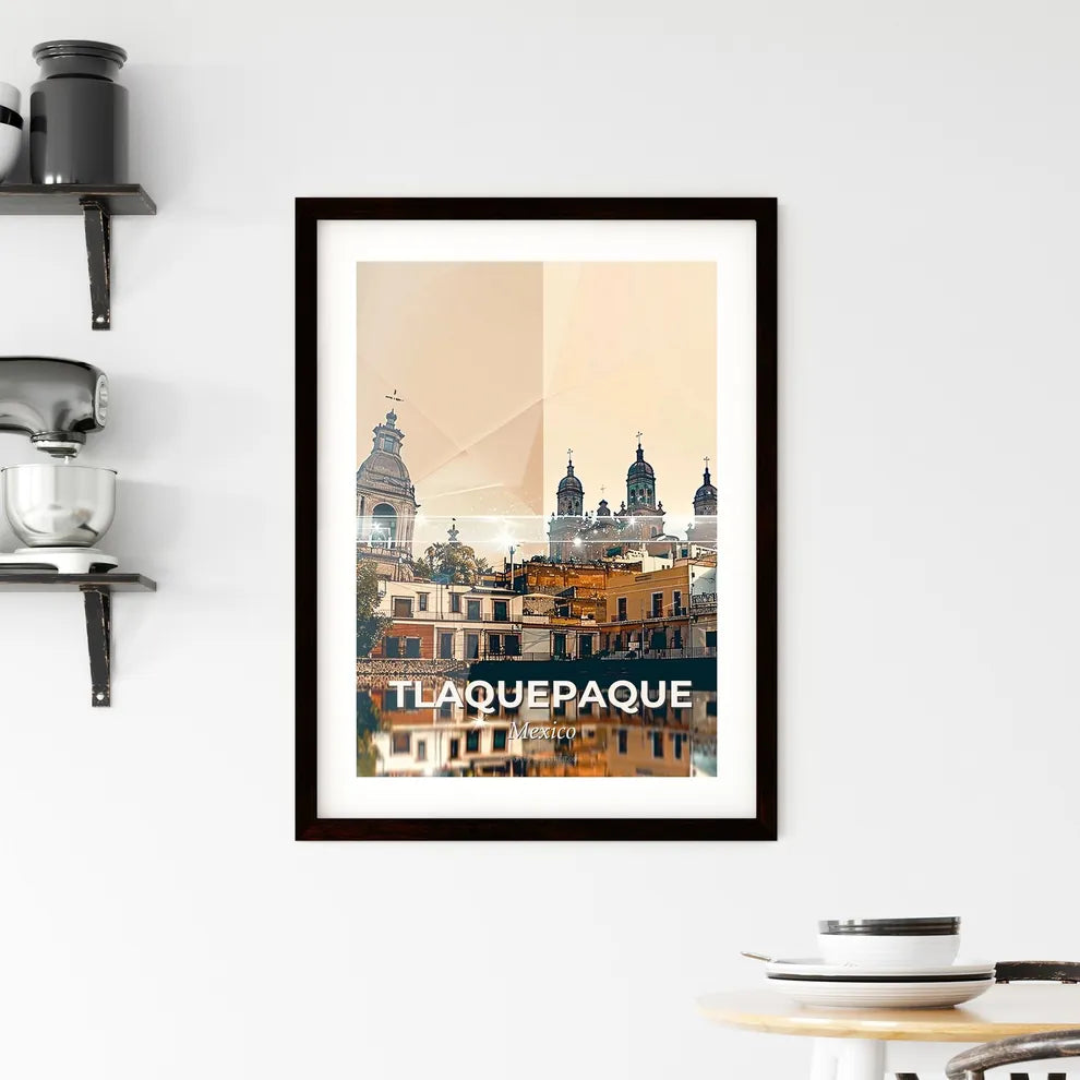 Tlaquepaque Skyline Art: Vibrant City Icons Framed Print