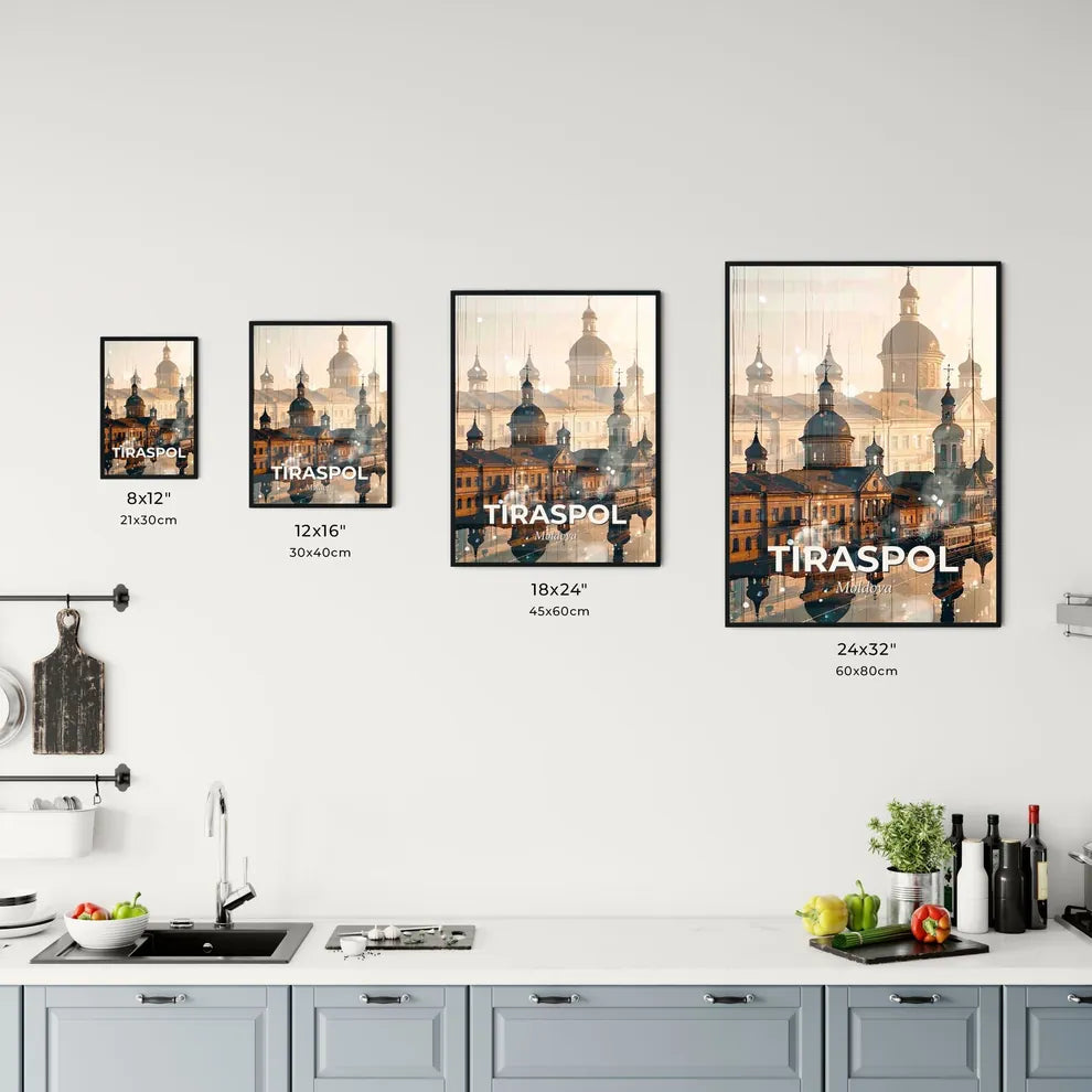 Tiraspol Twilight Cityscape Horizon Poster Office Art
