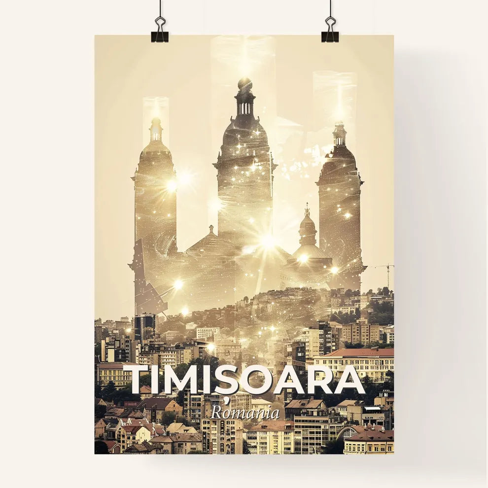 Timisoara: Iconic Skyline Poster with Local Charm and Sparkle Poster