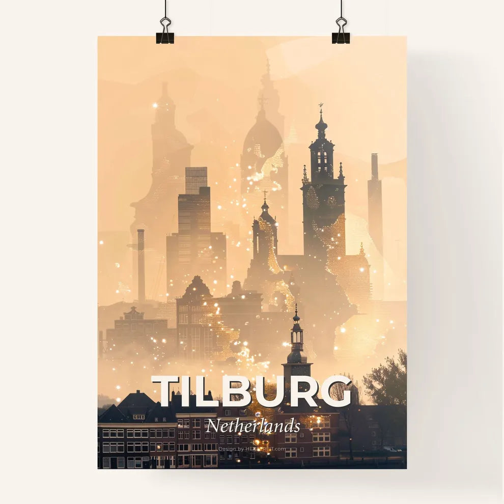 Tilburg City Skyline Architecture Art Print Poster