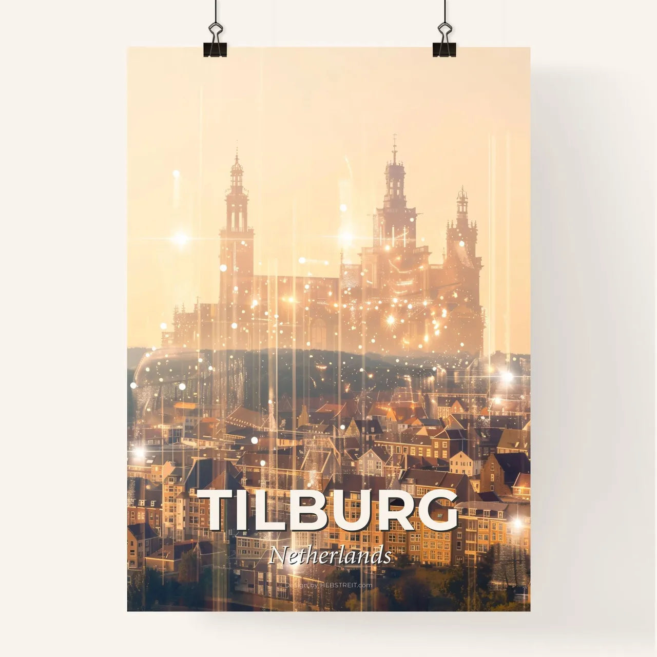 Tilburg City Silhouette Skyline Art Poster Poster