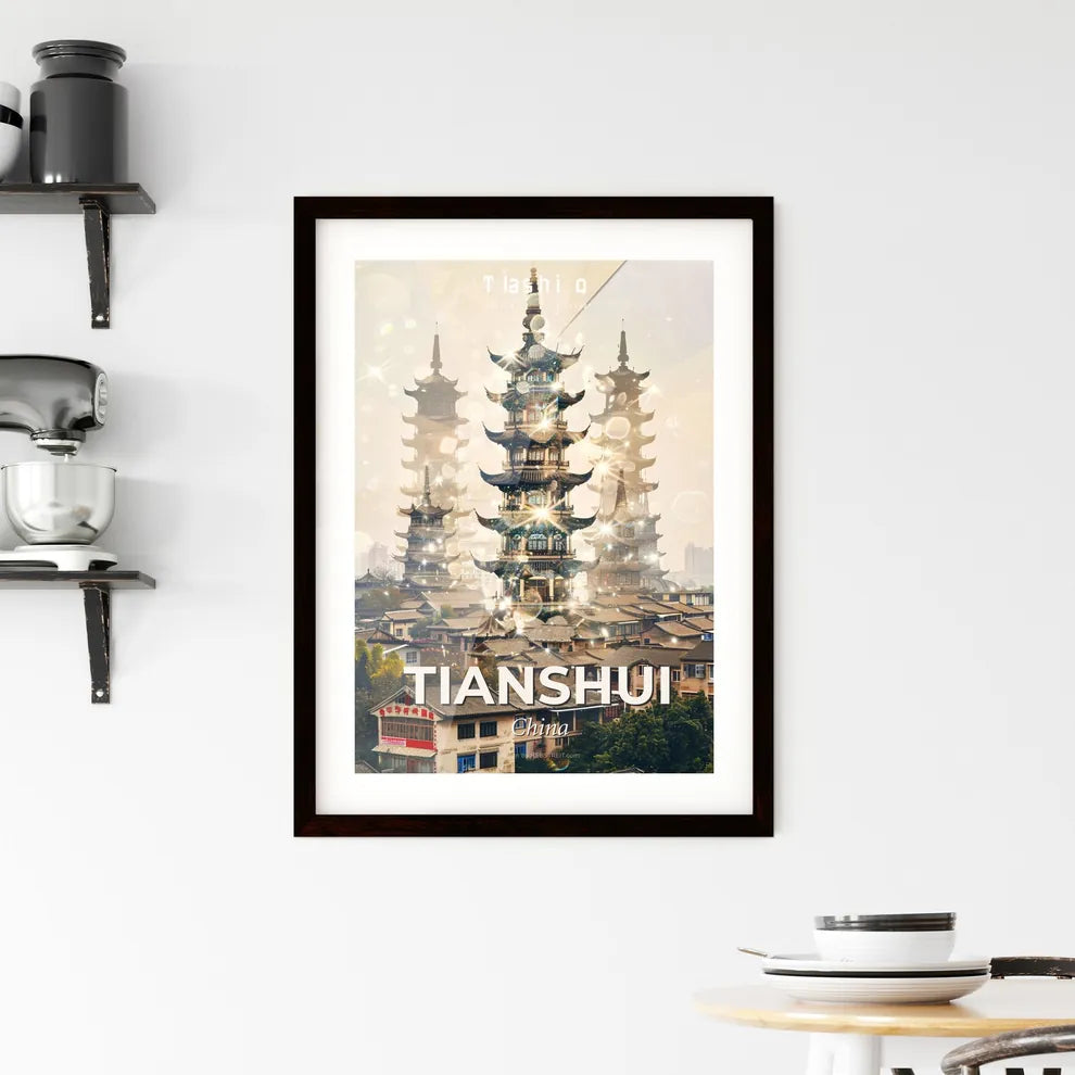 Tianshui Timeless Architecture Sparkle Composite Framed Print