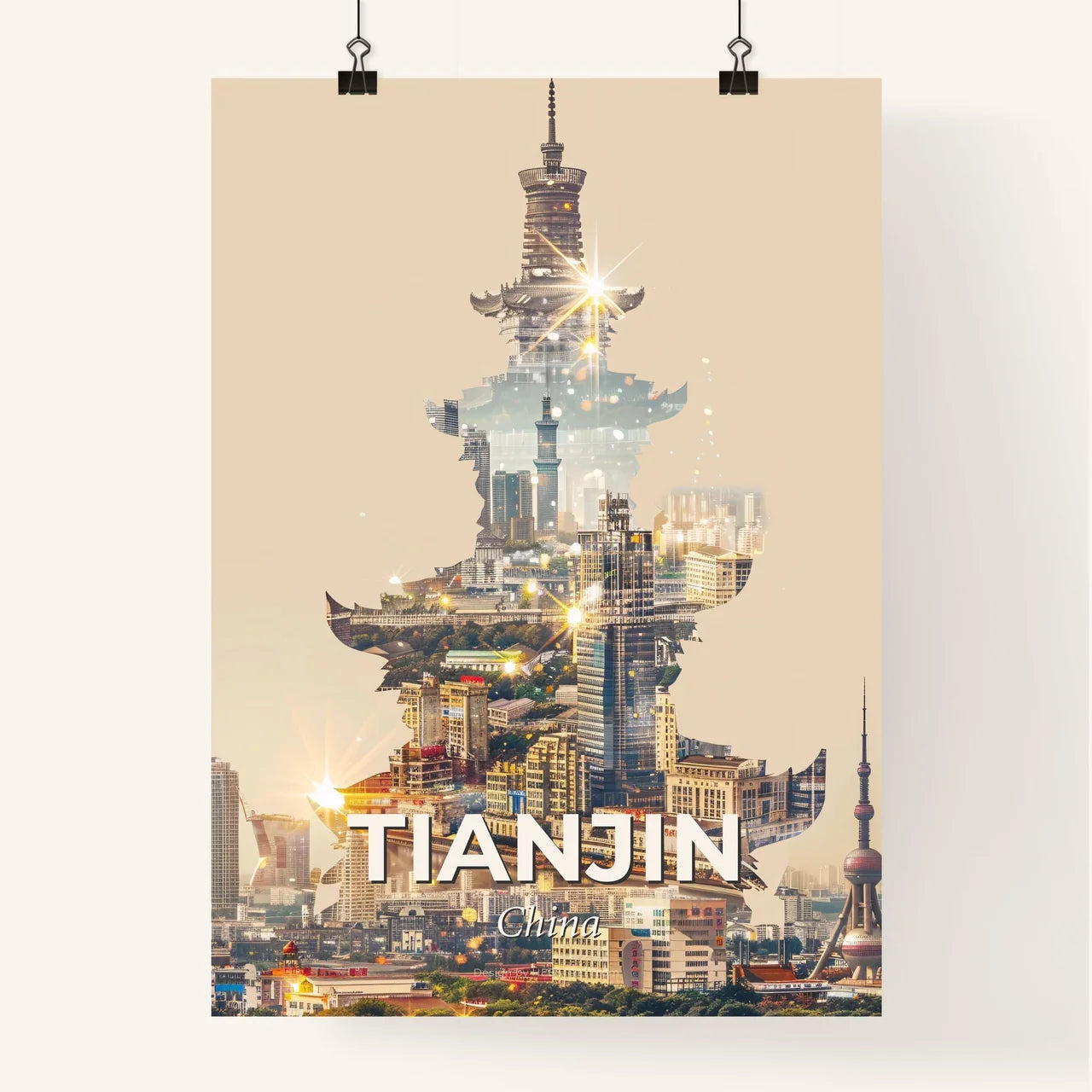 Tianjin Skyline Composite Art Poster Poster
