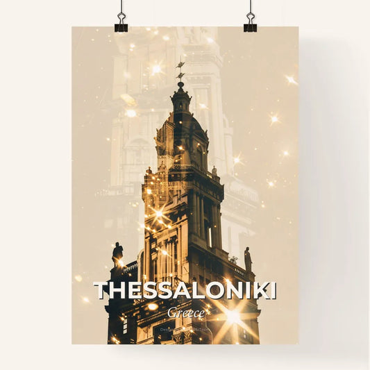 Thessaloniki City Skyline Double Exposure Poster Poster