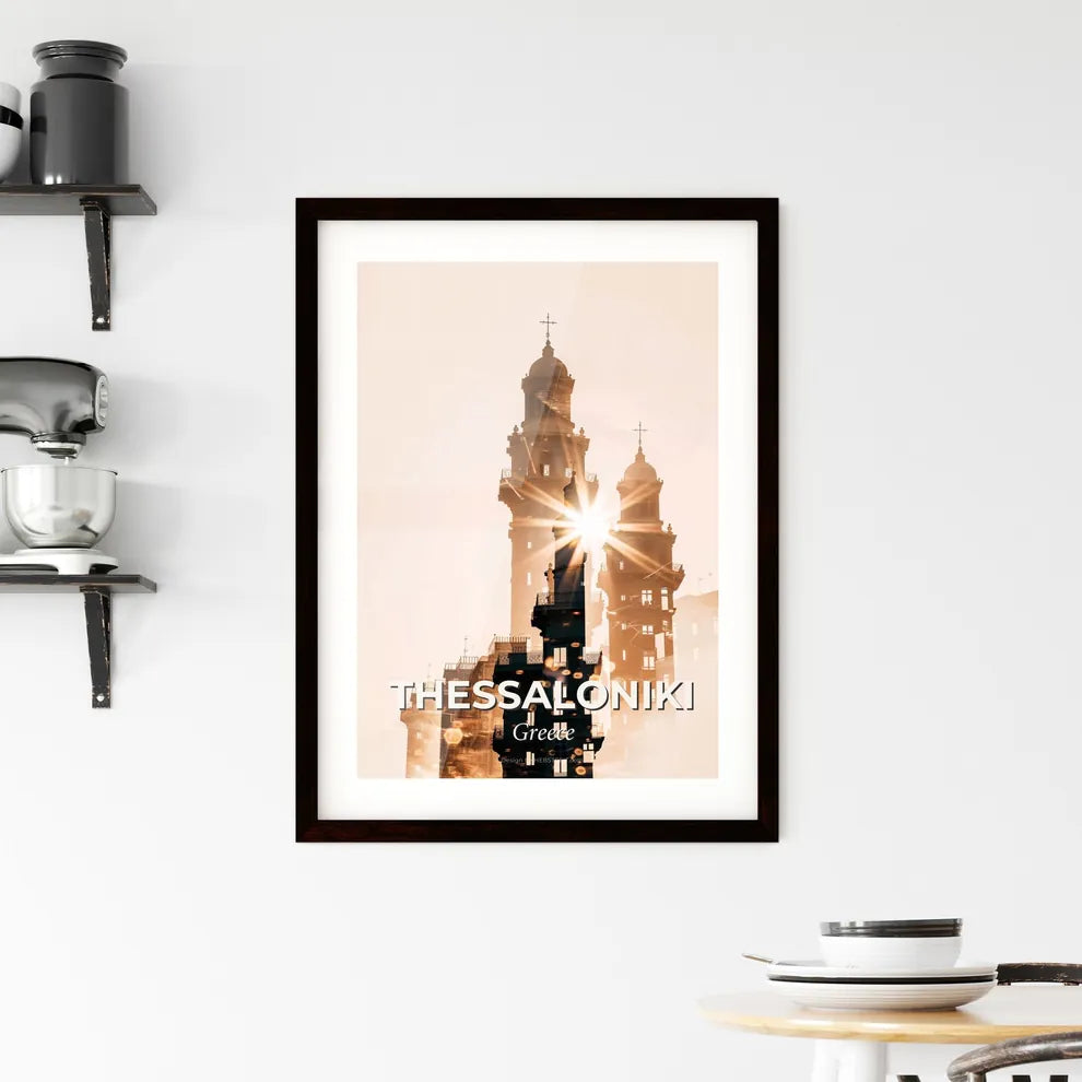 Thessaloniki Skyline: Iconic Silhouette Composite Art Framed Print