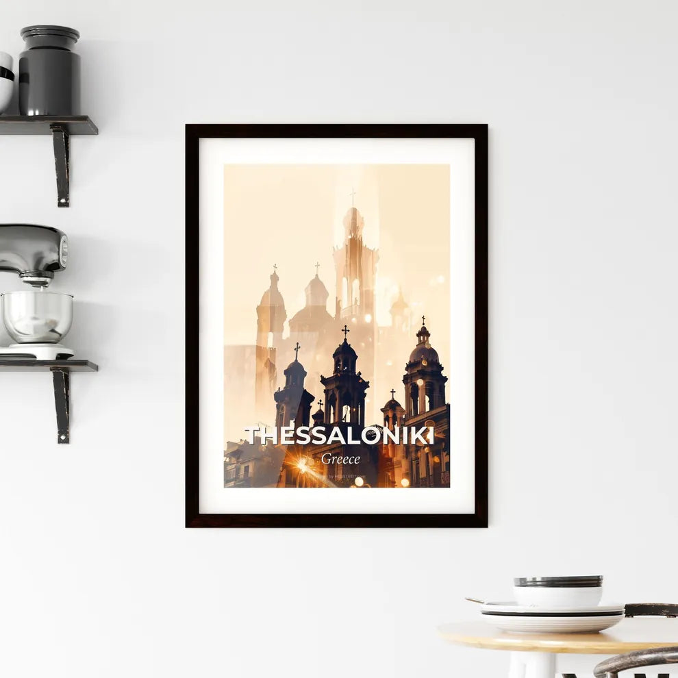 Thessaloniki Skyline Composite Art Poster Framed Print