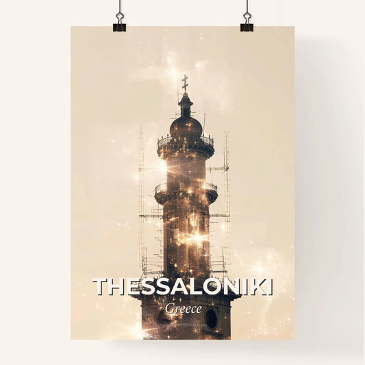 Thessaloniki Skyline Splendor: Double Exposure Art Masterpiece Poster