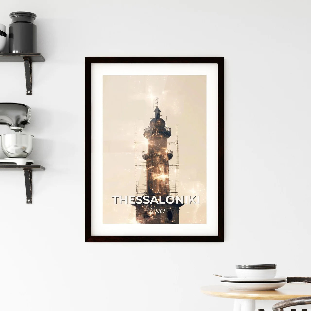 Thessaloniki Skyline Splendor: Double Exposure Art Masterpiece Framed Print