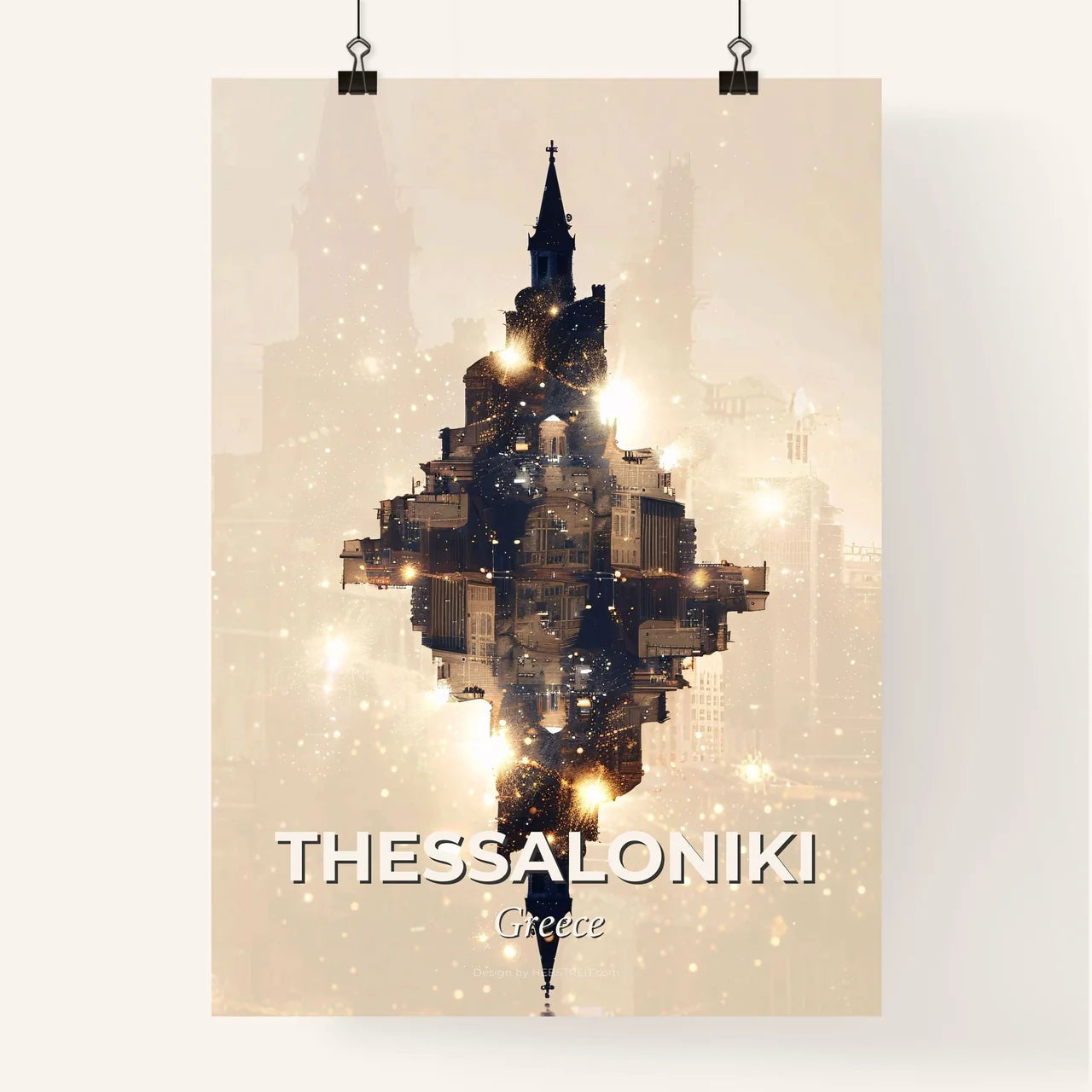 Thessaloniki, Greece: Skyline Silhouette Poster Art Poster